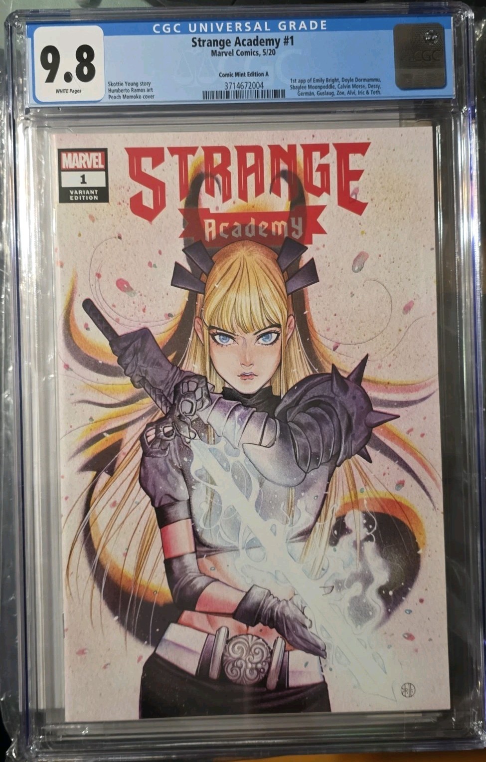 Strange Academy # 1 , CGC 9.8 , Ltd Variant , Peach Momoko , 11 1st App Strange Academy # 1 , CGC 9.8 , Ltd Variant , Peach Momoko , 11 1st App