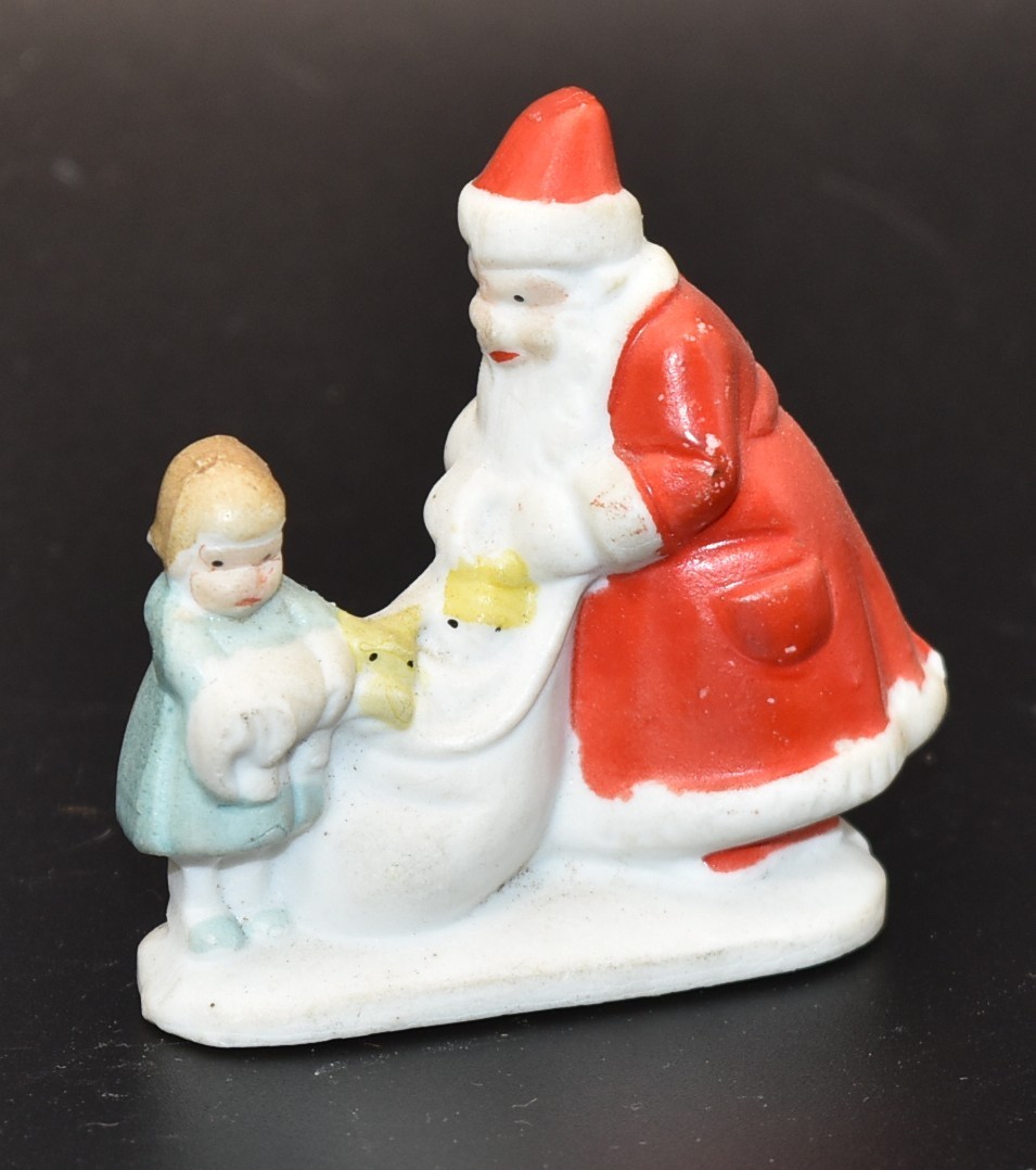 Vintage Bisque Snow Babies Santa with Little Girl Made in Japan