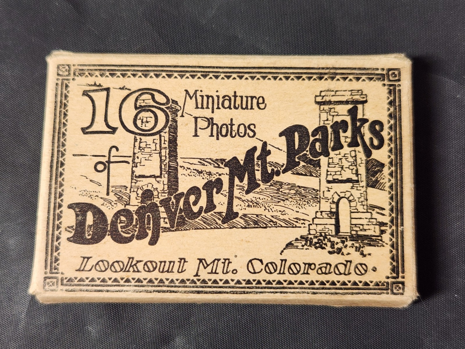 Antique souvenir 16 mini photos Denver Mt Parks Colorado Bloom Bros Co