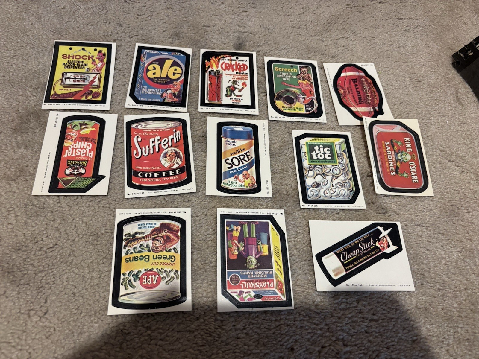 13 CARD VINTAGE 1980 TOPPS WACKY PACKAGES STICKER LOT SERIES 2?