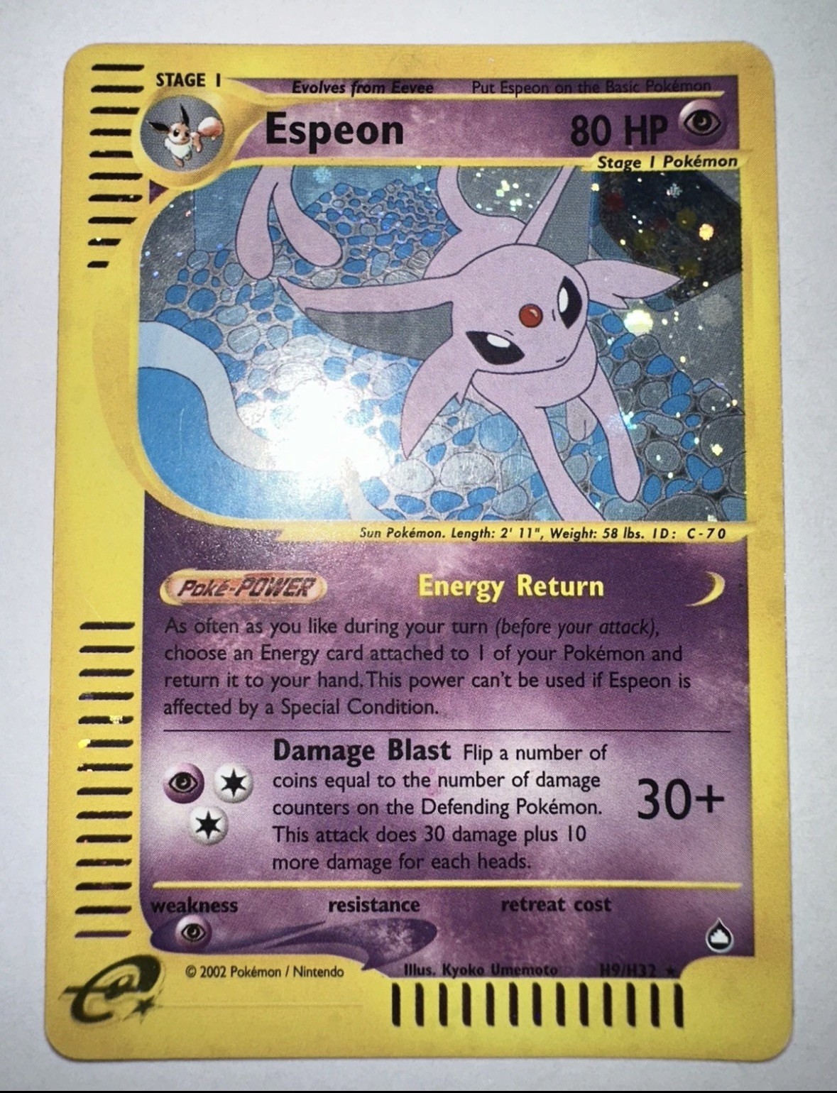 Espeon - H9/H32 Aquapolis 2001 - E-Reader WOTC HOLO - Pokemon TCG