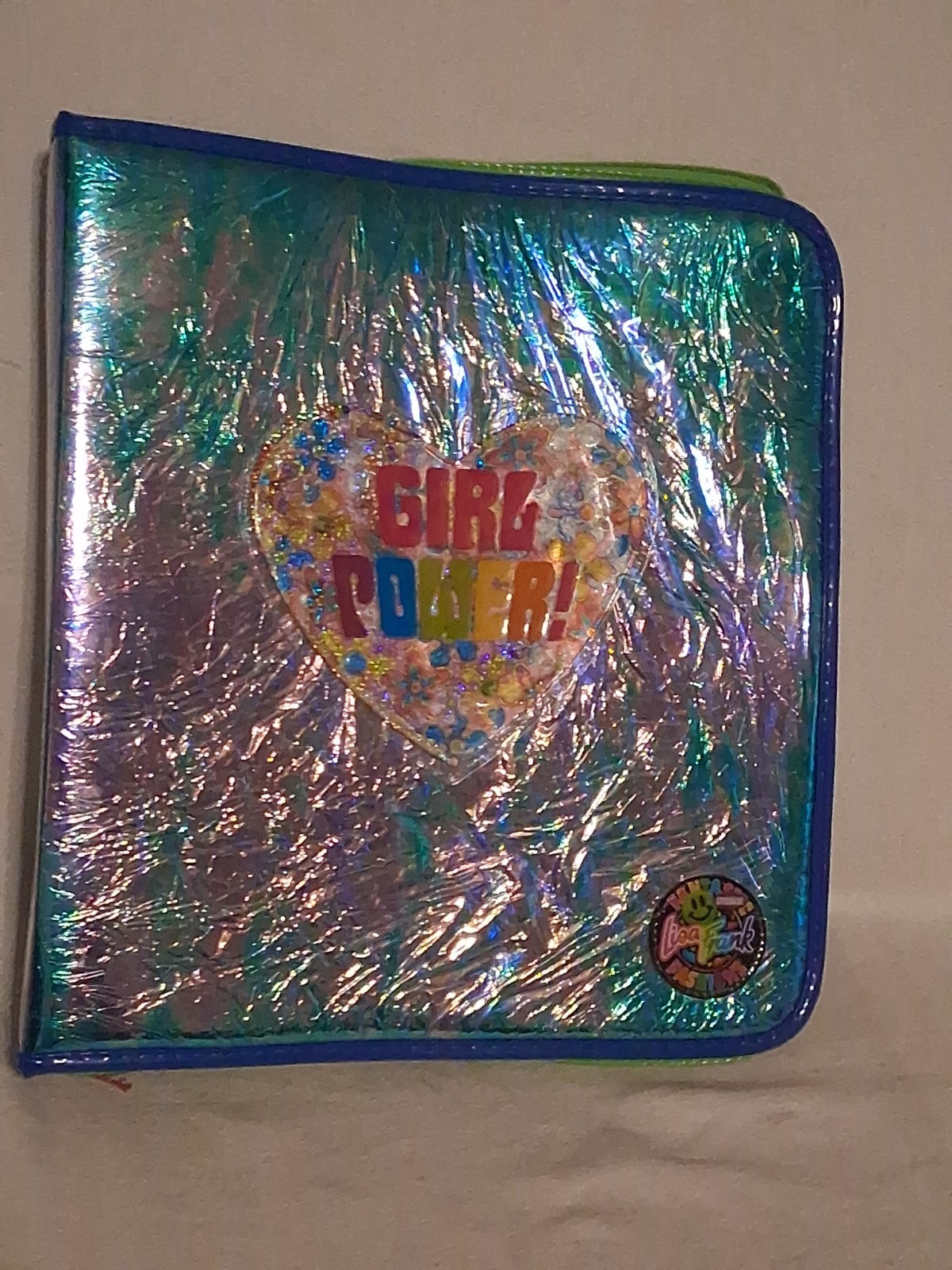 Vtg Lisa Frank Fashions Girl Power Zip 3 Ring Binder Iridescent Holo Y2K RARE