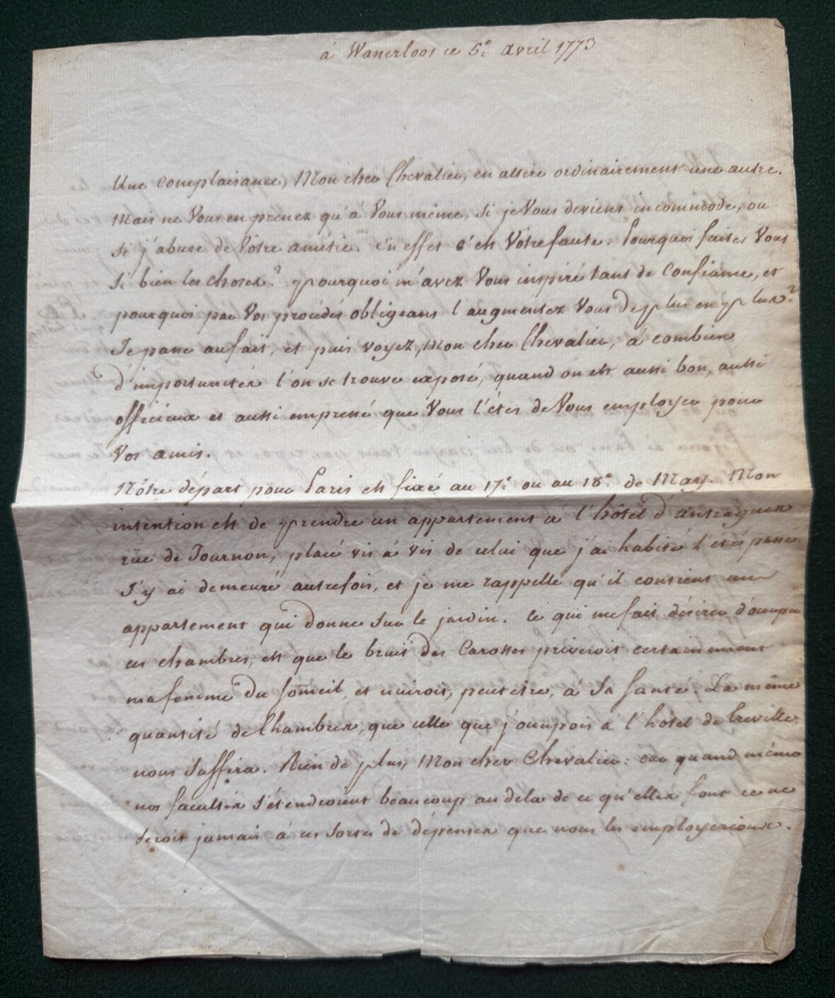 Antique Signed Letter Prince Louis Duke Wurttemberg Waterloo 1773