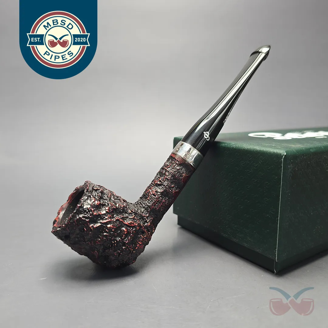 Peterson Cobble 15 Rusticated & Sandblasted Billiard w/ Silver Briar Pipe, New