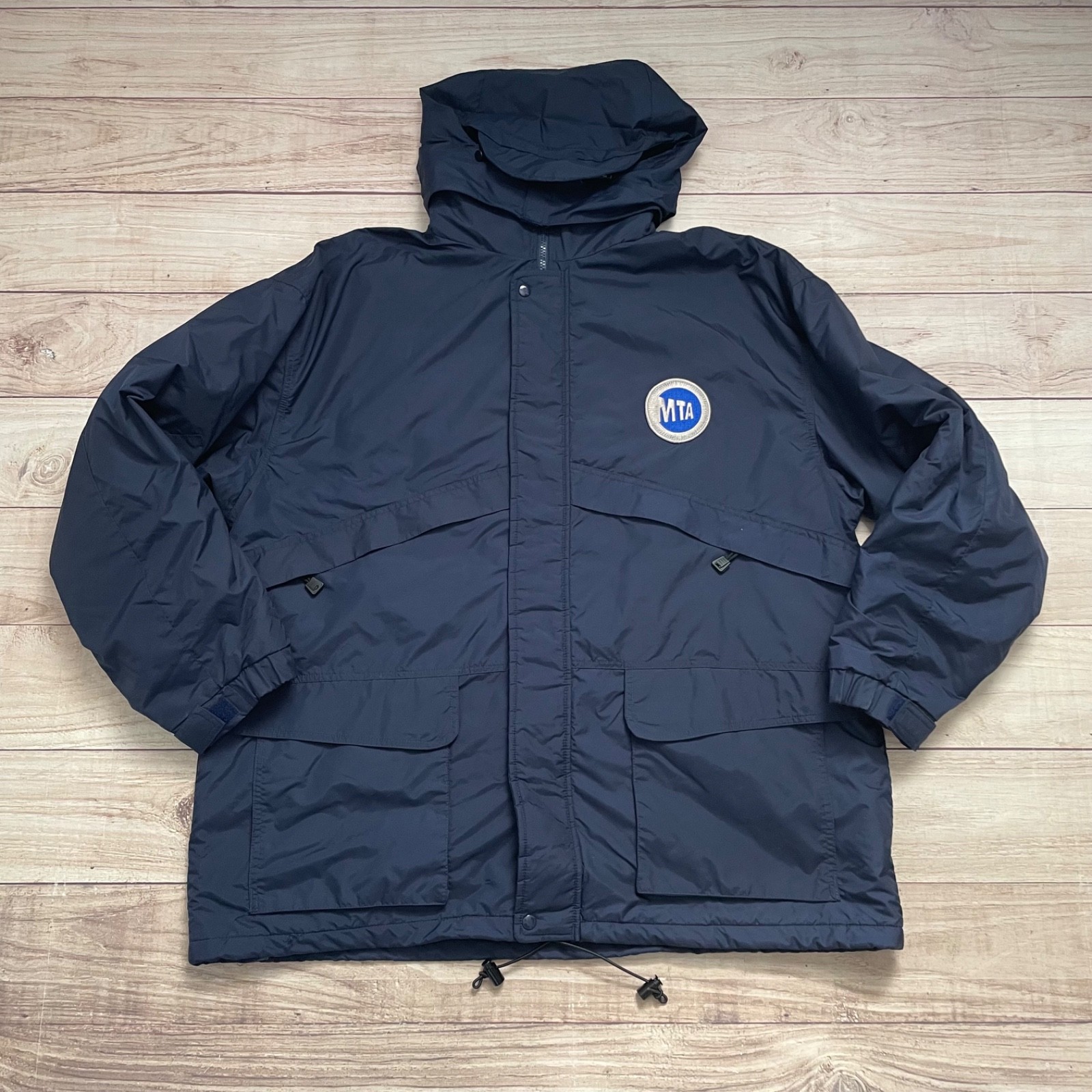 Vintage 2004 MTA Transit NYCT Buses Full Zip Parka Hooded Jacket Uniform Size XL