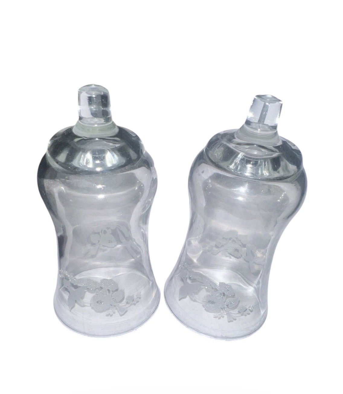 Vtg PR 2 Home Interiors HOMCO HUMMINGBIRD Peg Votive Candle Holders Glass NOS 