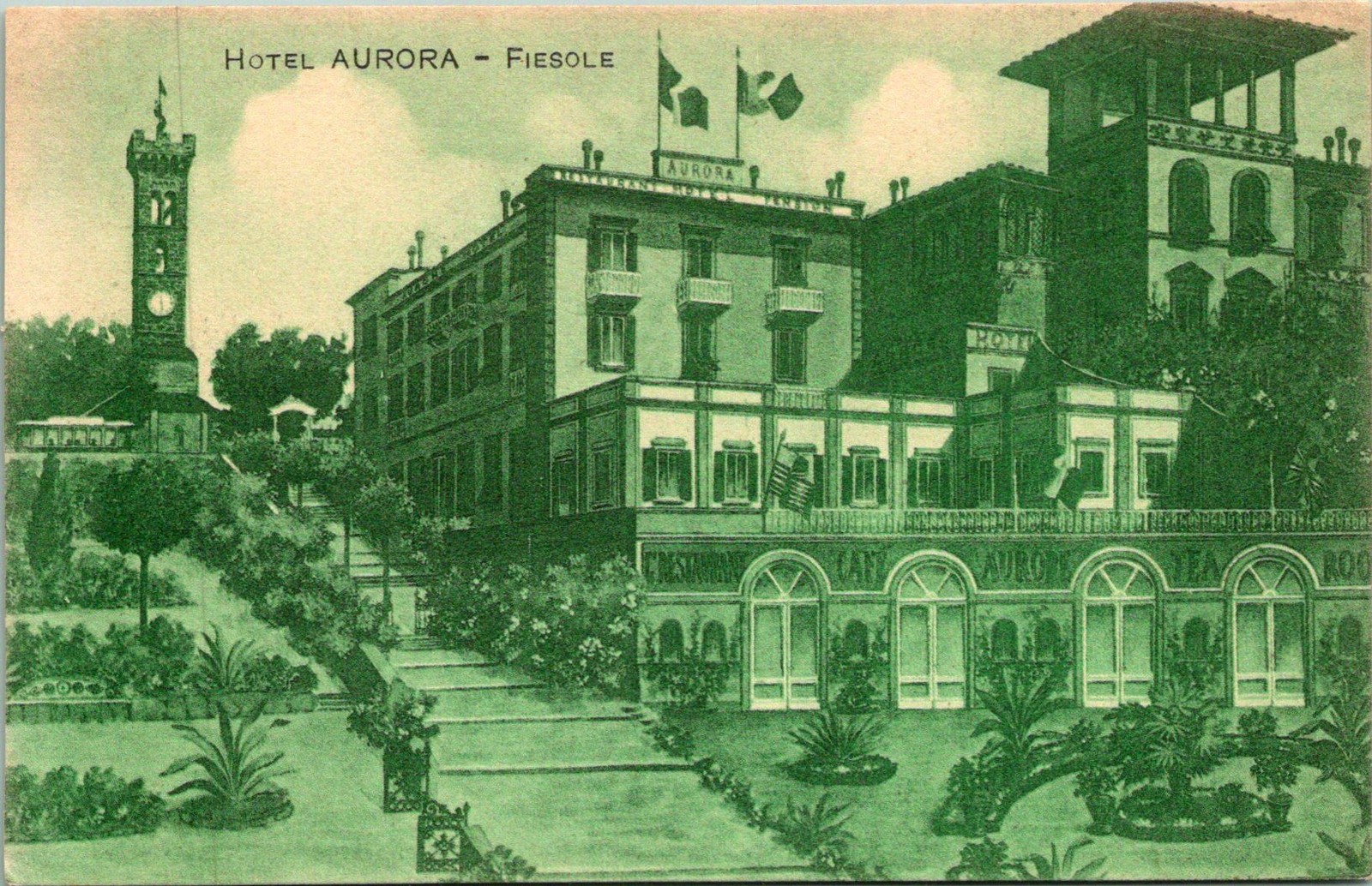 Fiesole Italy Hotel Aurora Postcard Unused (32467)