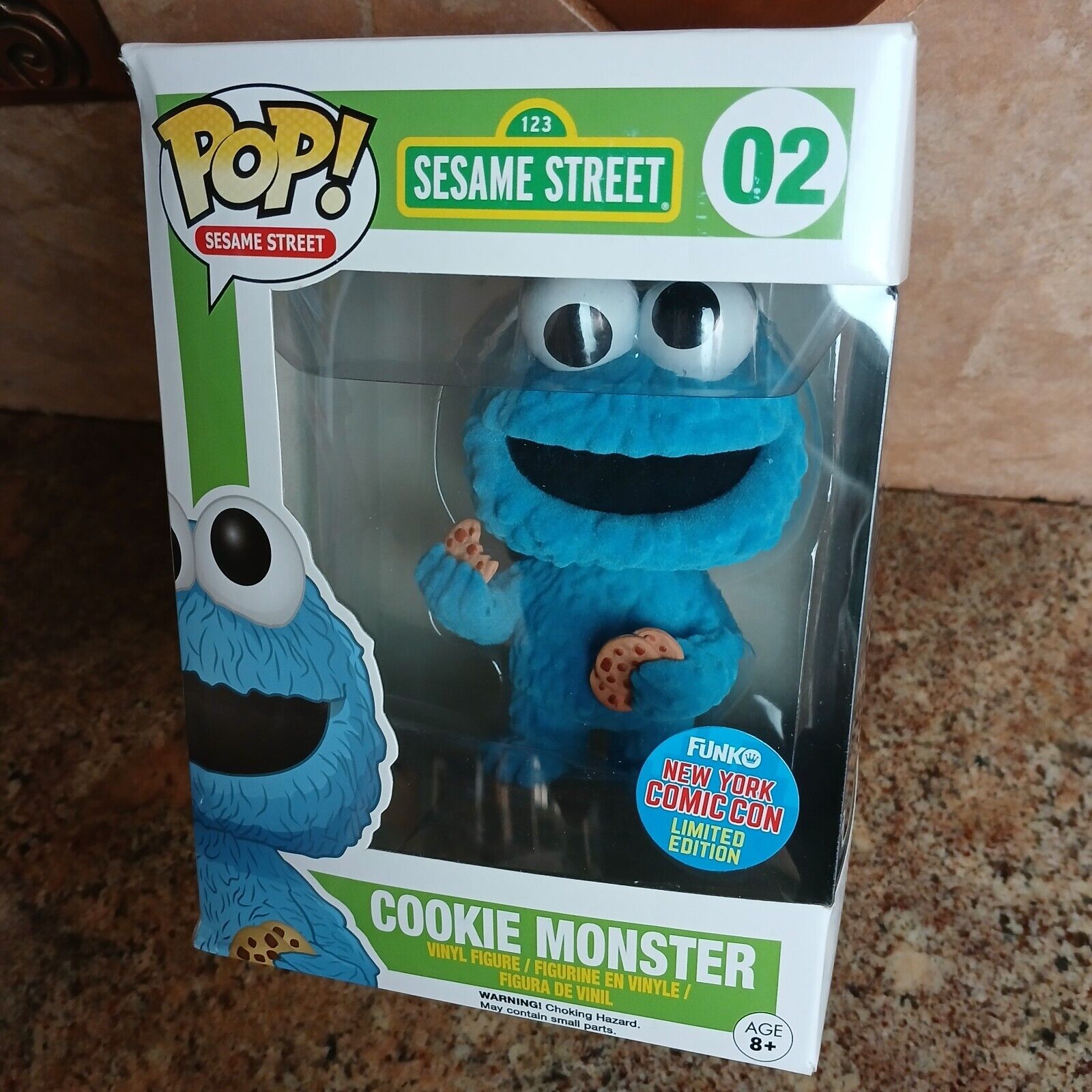 VAULTED Funko POP Sesame Street 02 Cookie Monster FLOCKED - Box DAMAGED