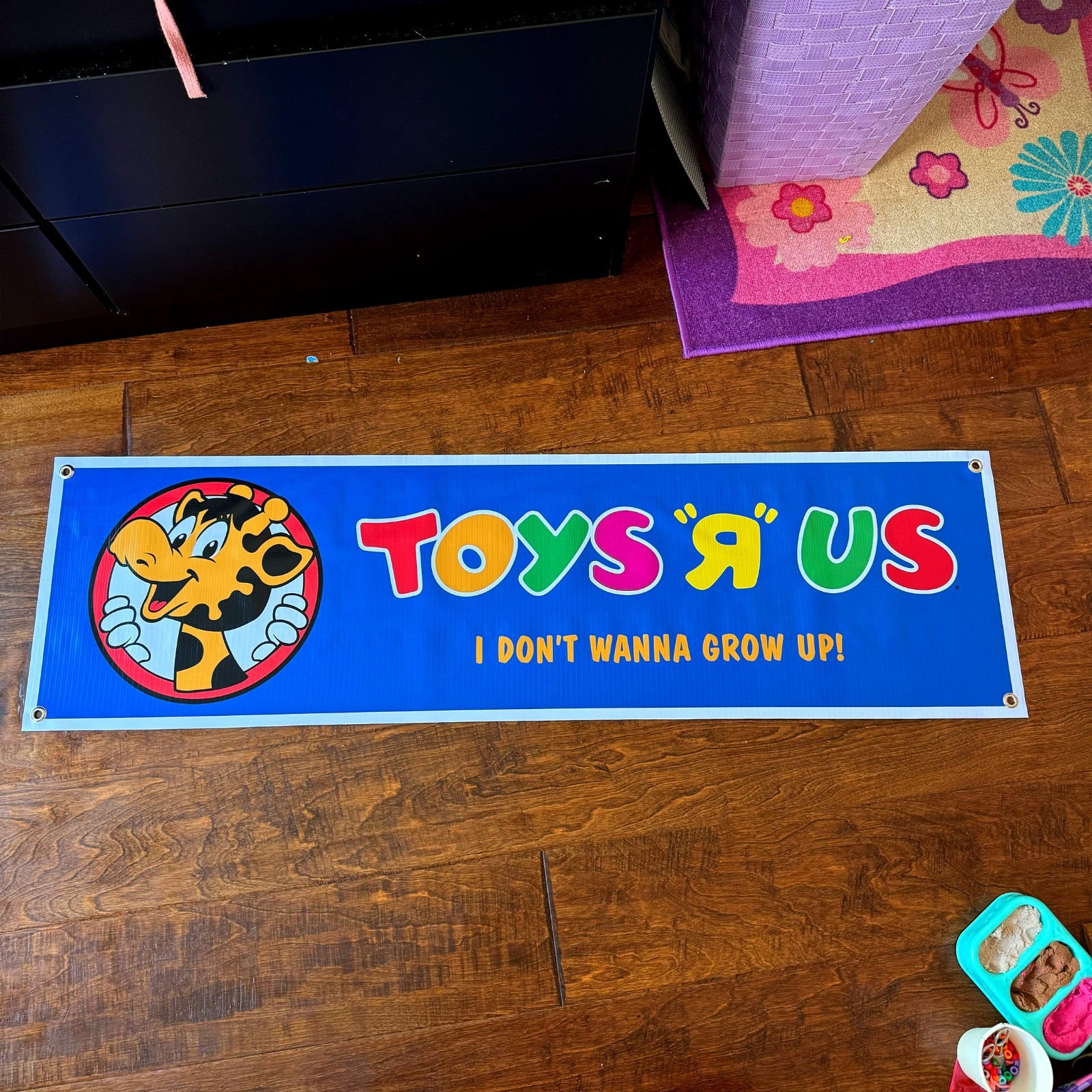 Vintage Toys R Us Vinyl Banner Sign 