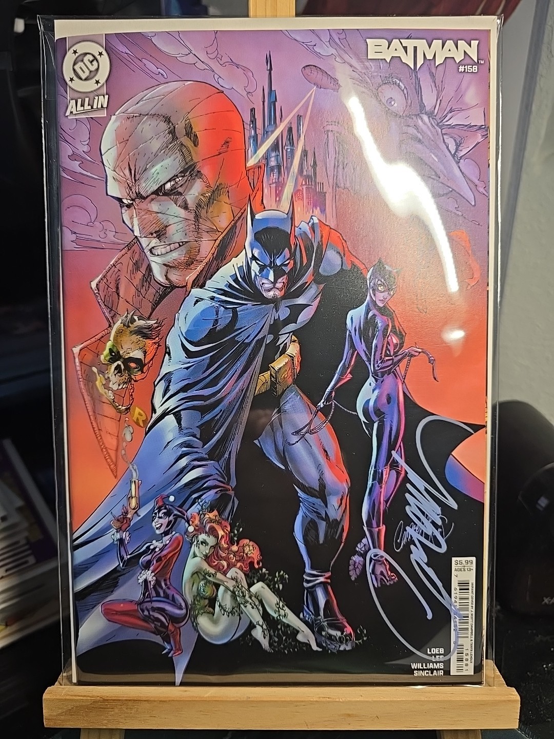 BATMAN 158 SIGNED J SCOTT CAMPBELL COA ART JIM LEE SCOTT WILLIAMS ALEX SINCLAIR 