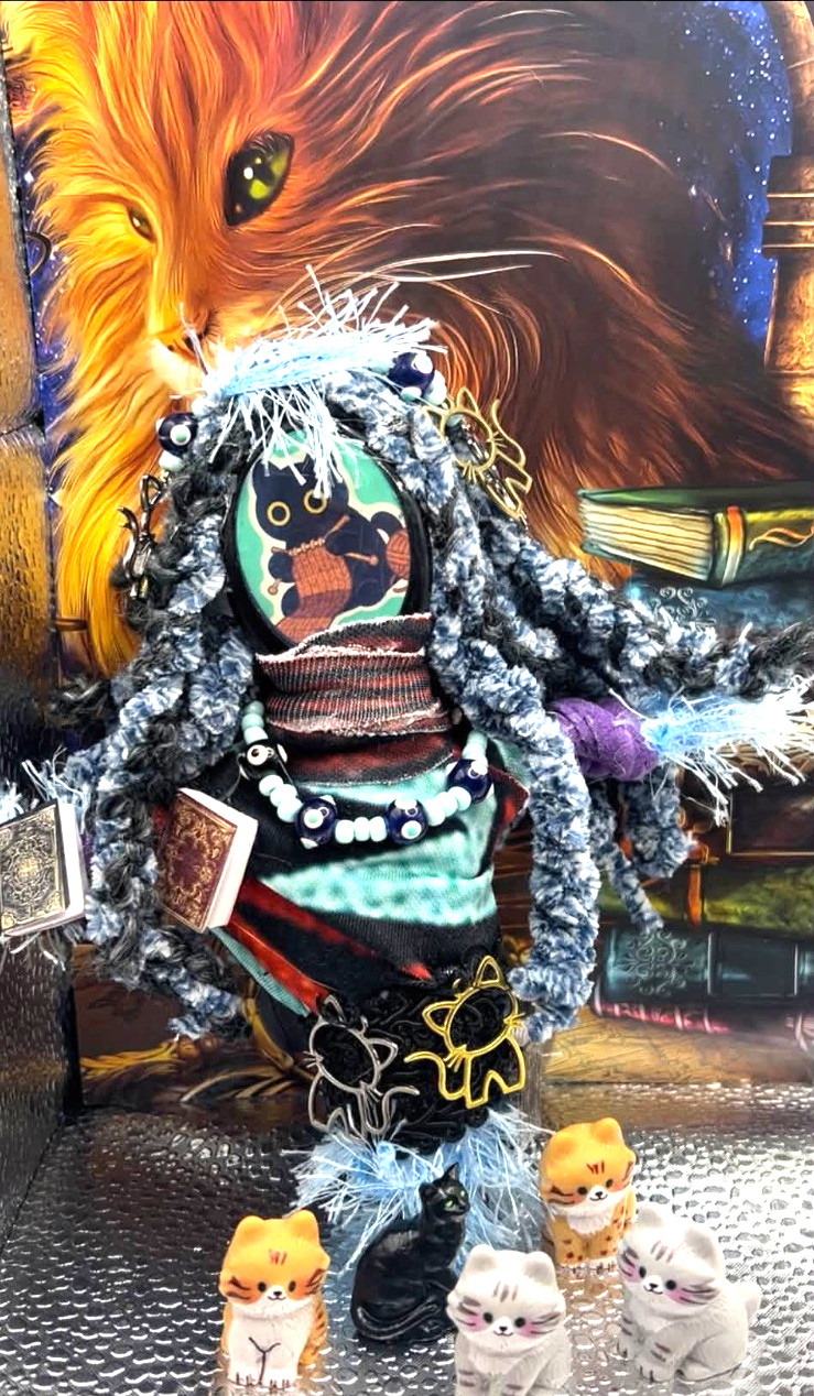 CAT LADY Spirit Witch Folk Magic Voodoo Hoodoo Bruja Hoodoo Protection Doll HWB1