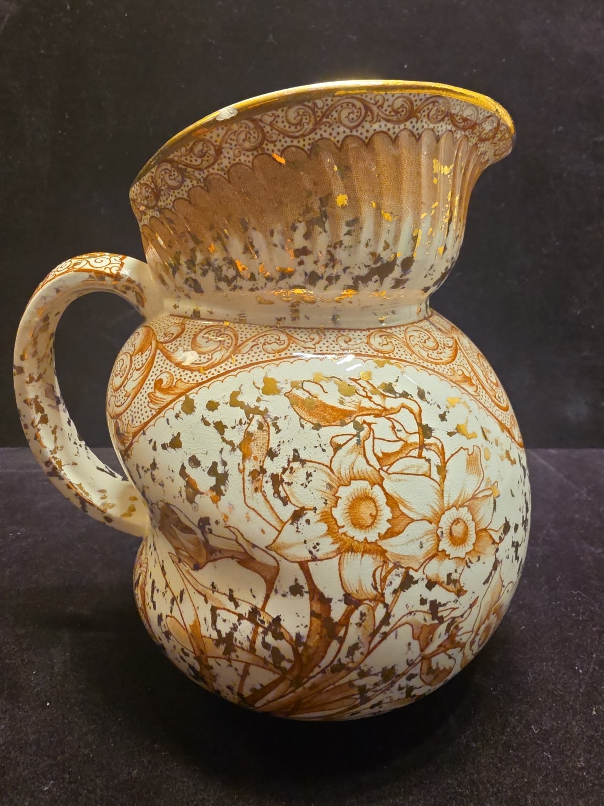 Antique Doulton Burslem Daffodil Pitcher Antique Doulton Burslem Daffodil Pitcher