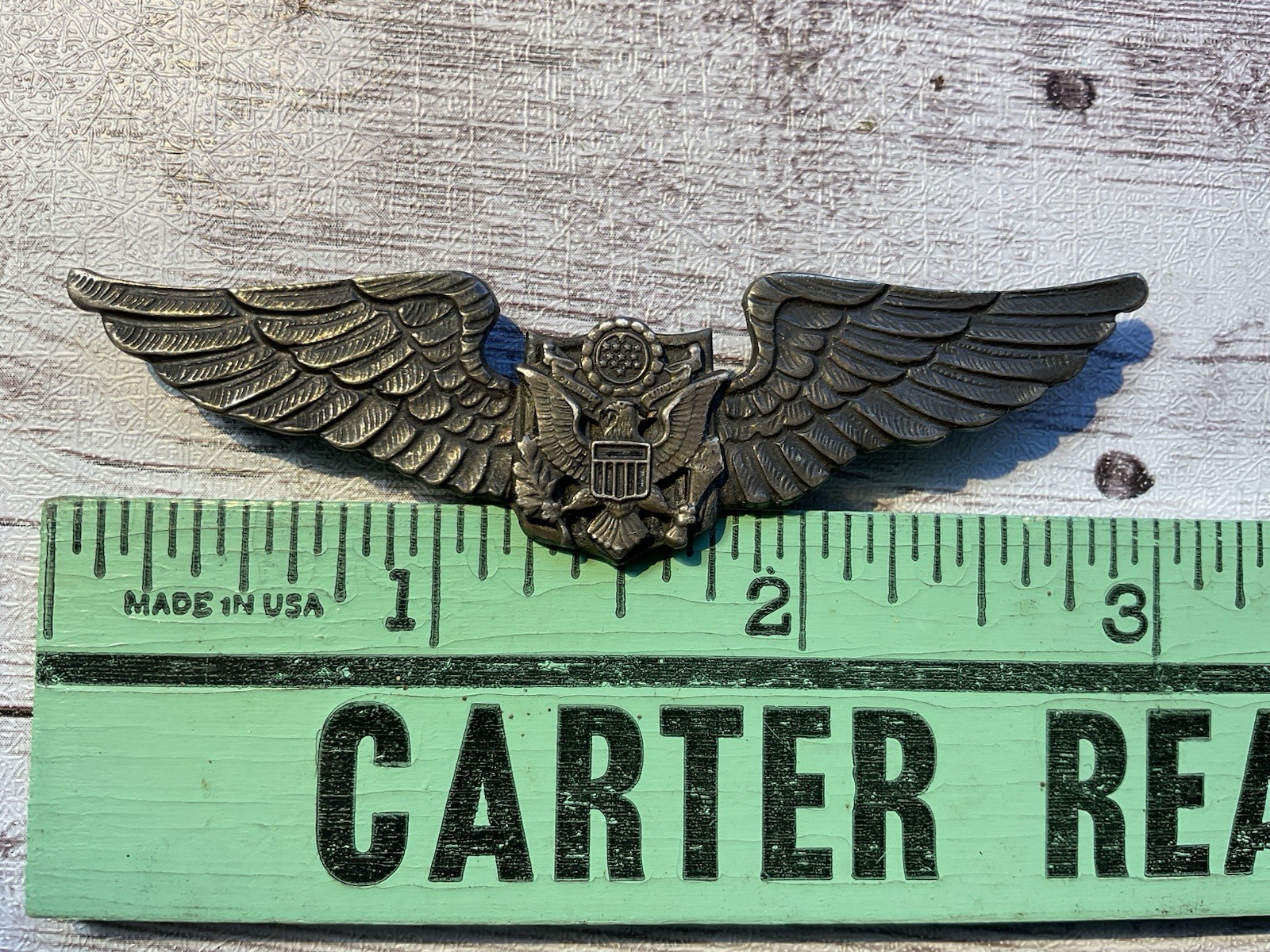 ORIGINAL WWII RARE PATTERN USAAF AIRCREW WINGS, 3”, PB