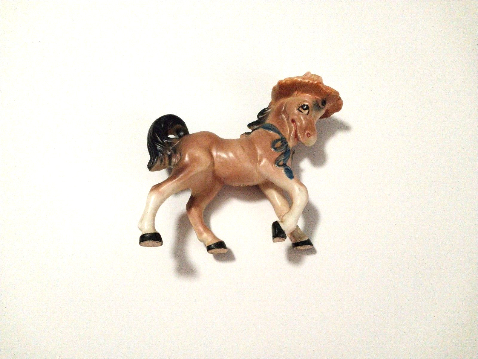 Vintage Prancing Ceramic Donkey Figurine With Hat Circa 1950 Lovely Rare Piece