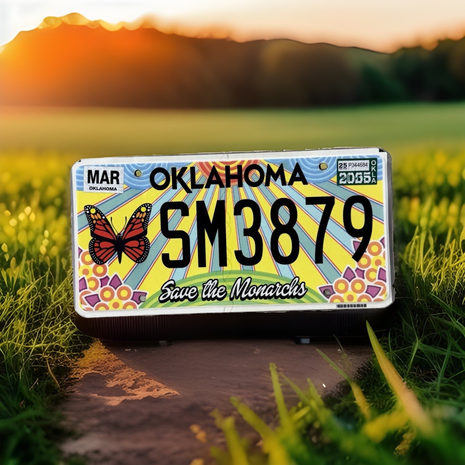 Oklahoma License Plate Save The Monarchs Butterfly Artwork Rick Sinnett Oklahoma License Plate Save The Monarchs Butterfly Artwork Rick Sinnett