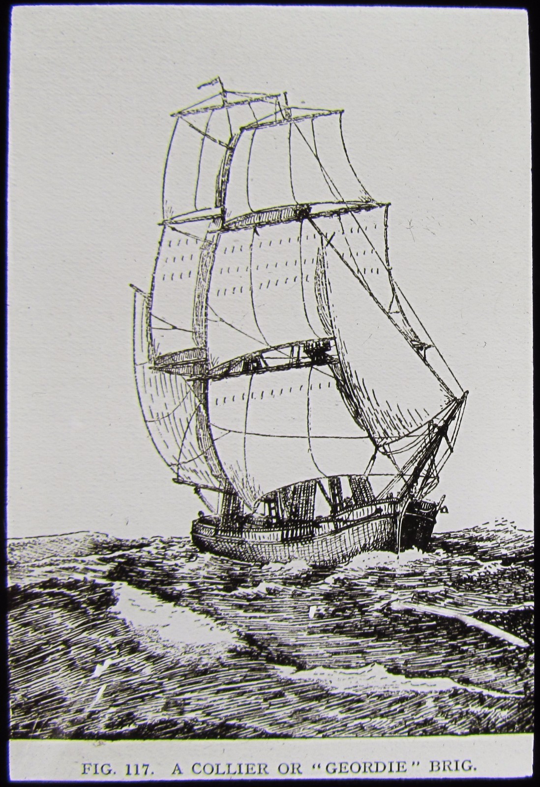 Glass Magic Lantern Slide A COLLIER OR GEORDIE BRIG C1910 DRAWING SHIP Glass Magic Lantern Slide A COLLIER OR GEORDIE BRIG C1910 DRAWING SHIP