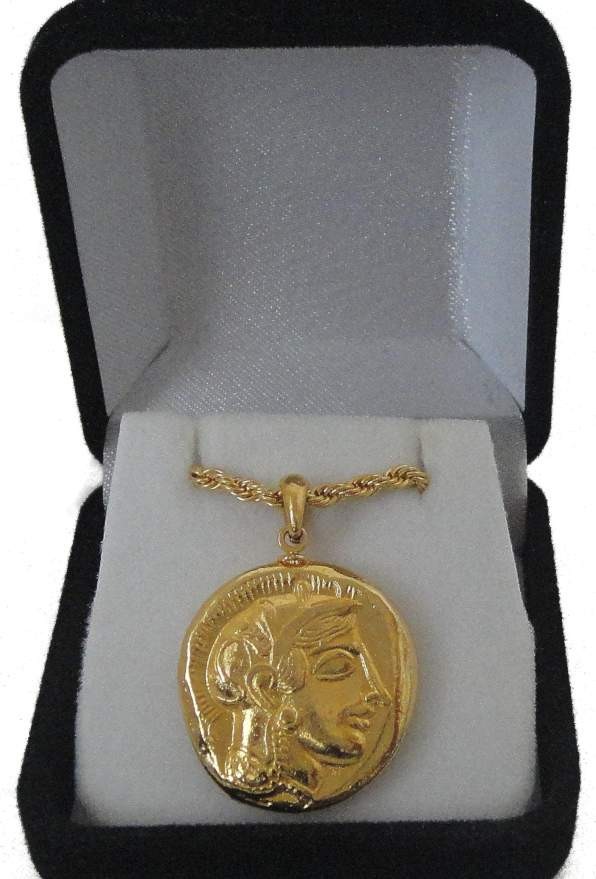 Athena Ancient Greek REPLICA COIN Pendant Percy Jackson Fans Stocking Stuffer G