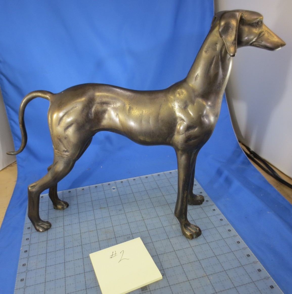 Bronze Whippet Greyhound Dog Metal Art Sculpture Figurine Vintage 12 inch Bronze Whippet Greyhound Dog Metal Art Sculpture Figurine Vintage 12 inch