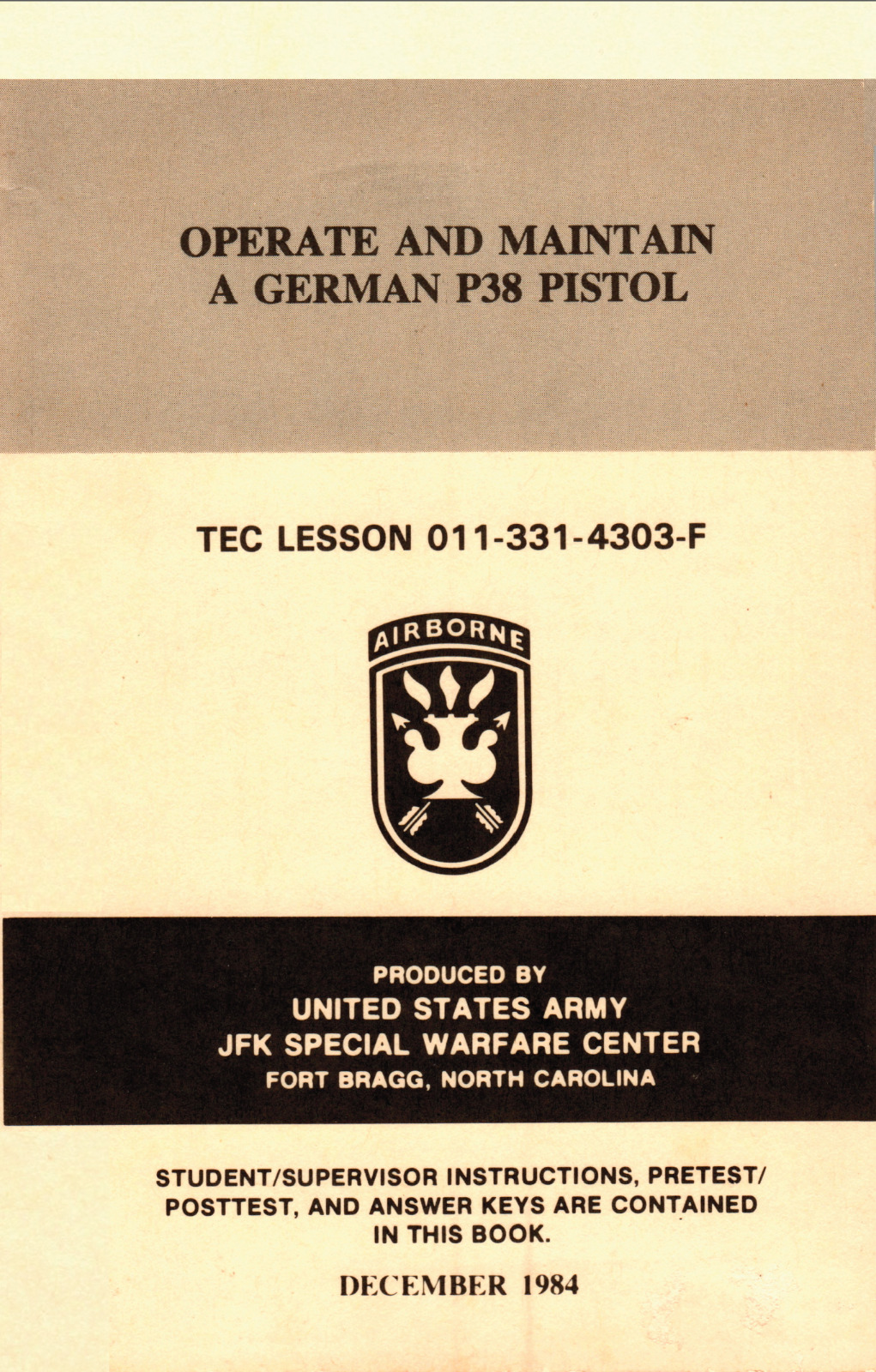 16 Page 1984 Army WALTHER P38 9mm Pistol JFK Special Warfare Manual on Data CD
