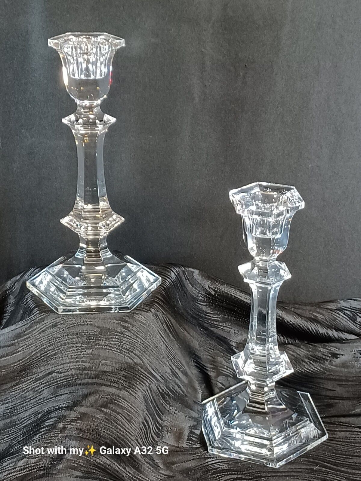 BACCARAT Crystal Harcourt 1841 by Philippe Starck Candlestick Pair 9\