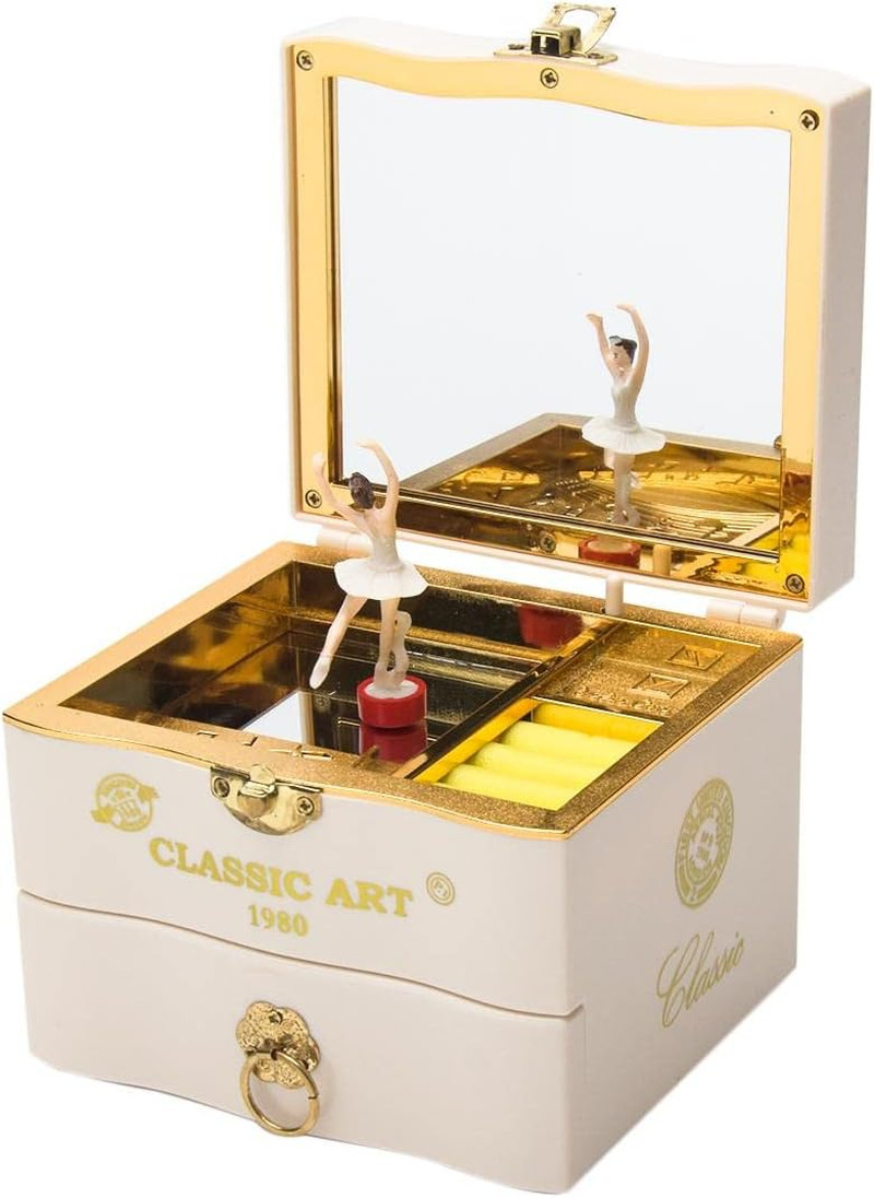 Musical Jewellery Box with Dancing Ballerina, Classic Rotating Birthday Music Musical Jewellery Box with Dancing Ballerina, Classic Rotating Birthday Music