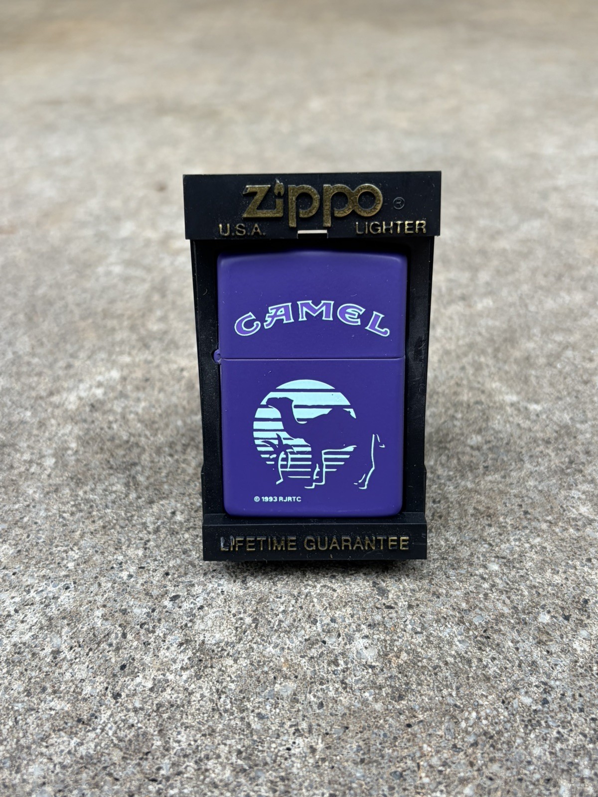 Vintage 1994 Zippo Camel Lighter Purple Matte Joe Camel Sunset New In Box Vintage 1994 Zippo Camel Lighter Purple Matte Joe Camel Sunset New In Box