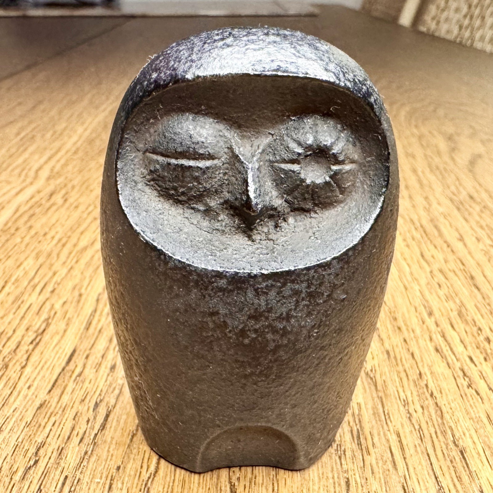 Vintage Nobuho Miya MCM Winking Owl Cast Iron Paperweight 3” Japan Craft Center Vintage Nobuho Miya MCM Winking Owl Cast Iron Paperweight 3” Japan Craft Center