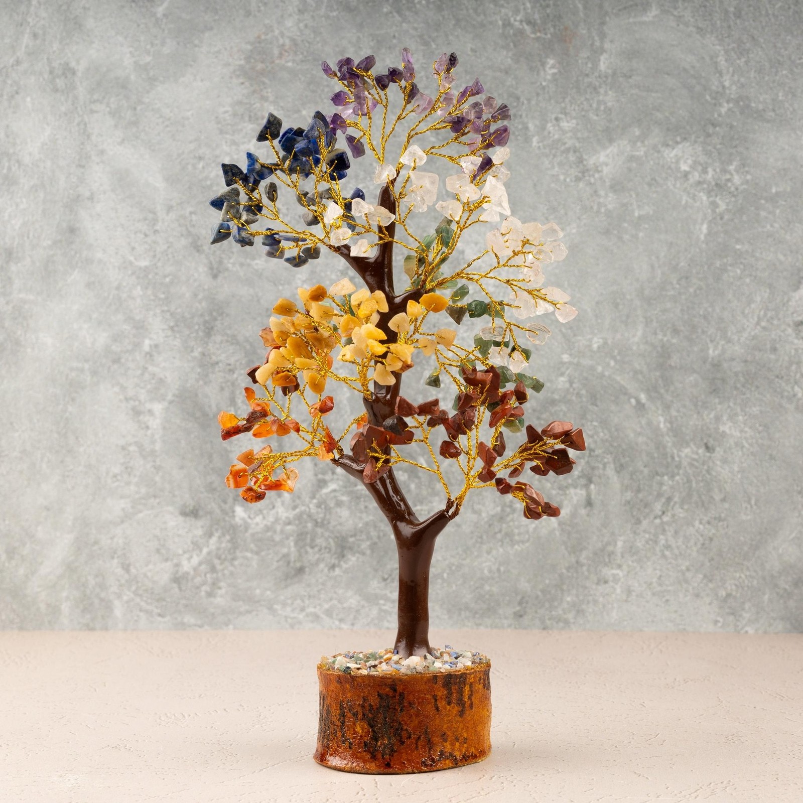 7 Chakra Crystal Tree of Life, Healing Crystal Stone, Crystal Decor Tree & Gift