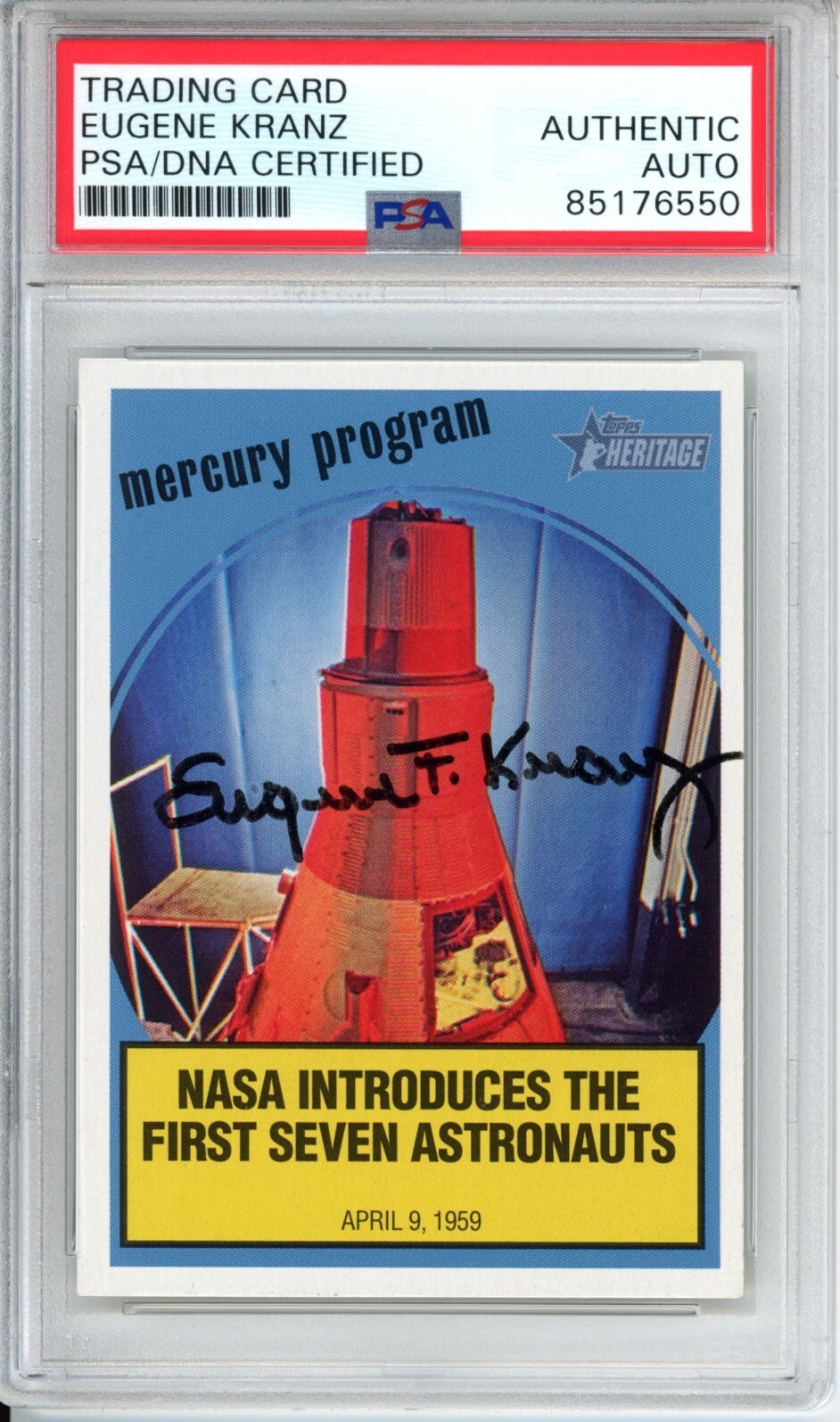2008 TOPPS HERITAGE GENE EUGENE KRANZ SIGNED PSA DNA COA AUTOGRAPH NASA DIRECTOR