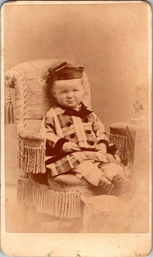 Cute Child, Fancy Outfit, Hat, c1880s CDV Photo, #5032 Cute Child, Fancy Outfit, Hat, c1880s CDV Photo, #5032