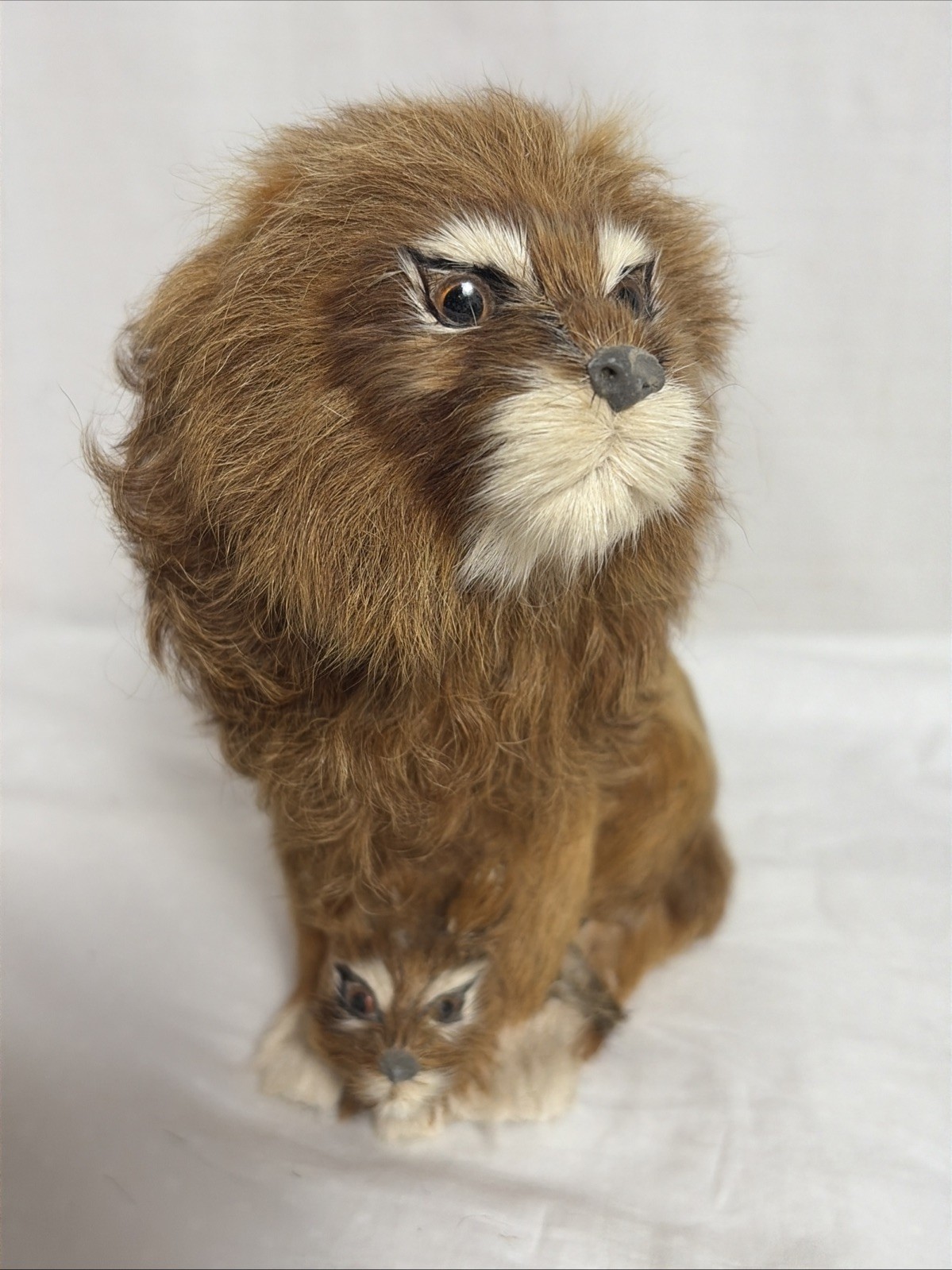 Antique Real Fur Lion Figures Dad And Cub Lion King?