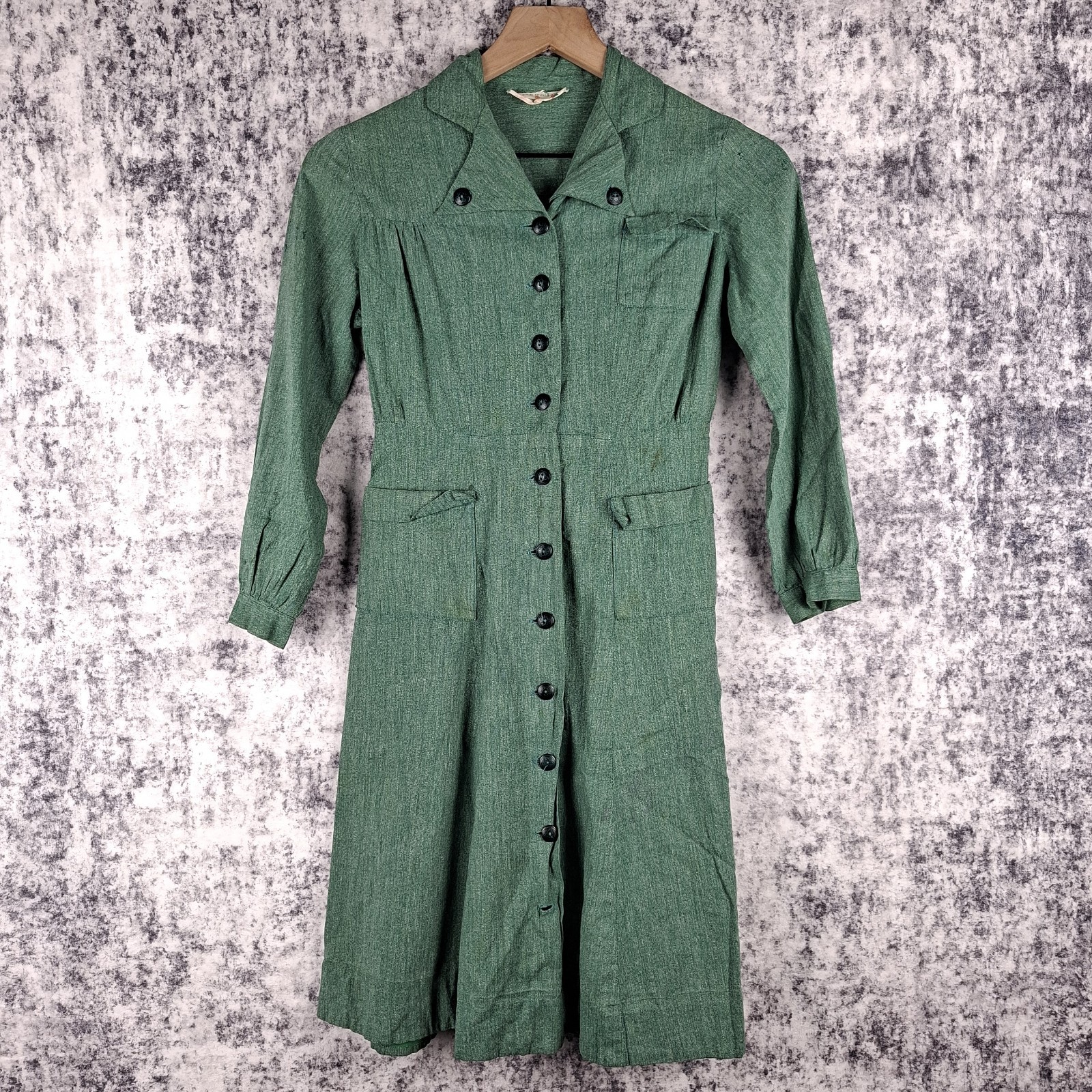Girl Scouts of America Uniform Dress Girls Green VTG 50s 60s See Measurements