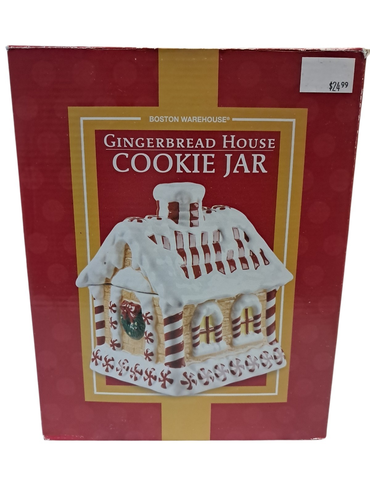 Vntg Boston Warehouse Trading Corp 2007 Gingerbread House Christmas Cookie Jar