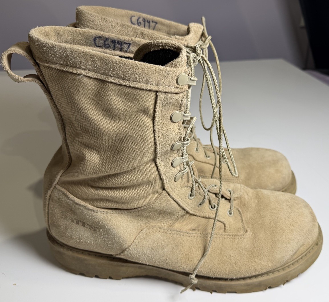 USGI Bates Gore-Tex Desert Combat Boots Steel Toe Vibram Tan Suede 12.5R E30500