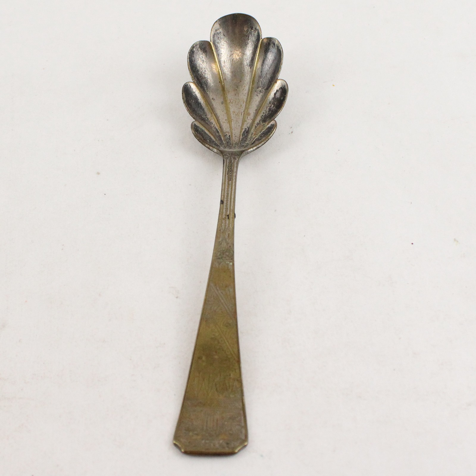 Sheffield Plate Co Scalloped Silverplate Spoon 6 in Vintage Collectible