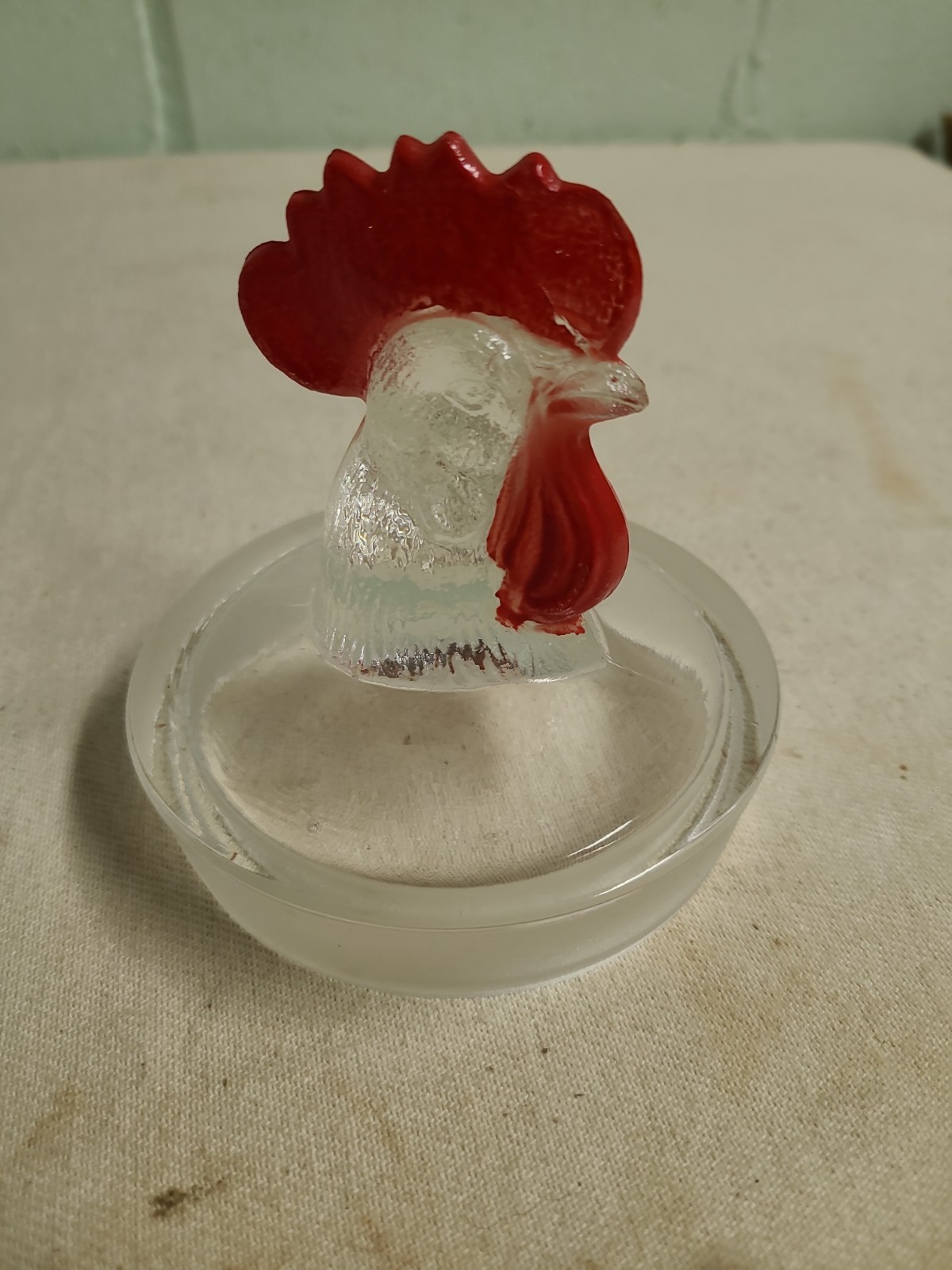 Vintage L.E. Smith Rooster Apothecary Jar Lid (Lid Only) See Description 