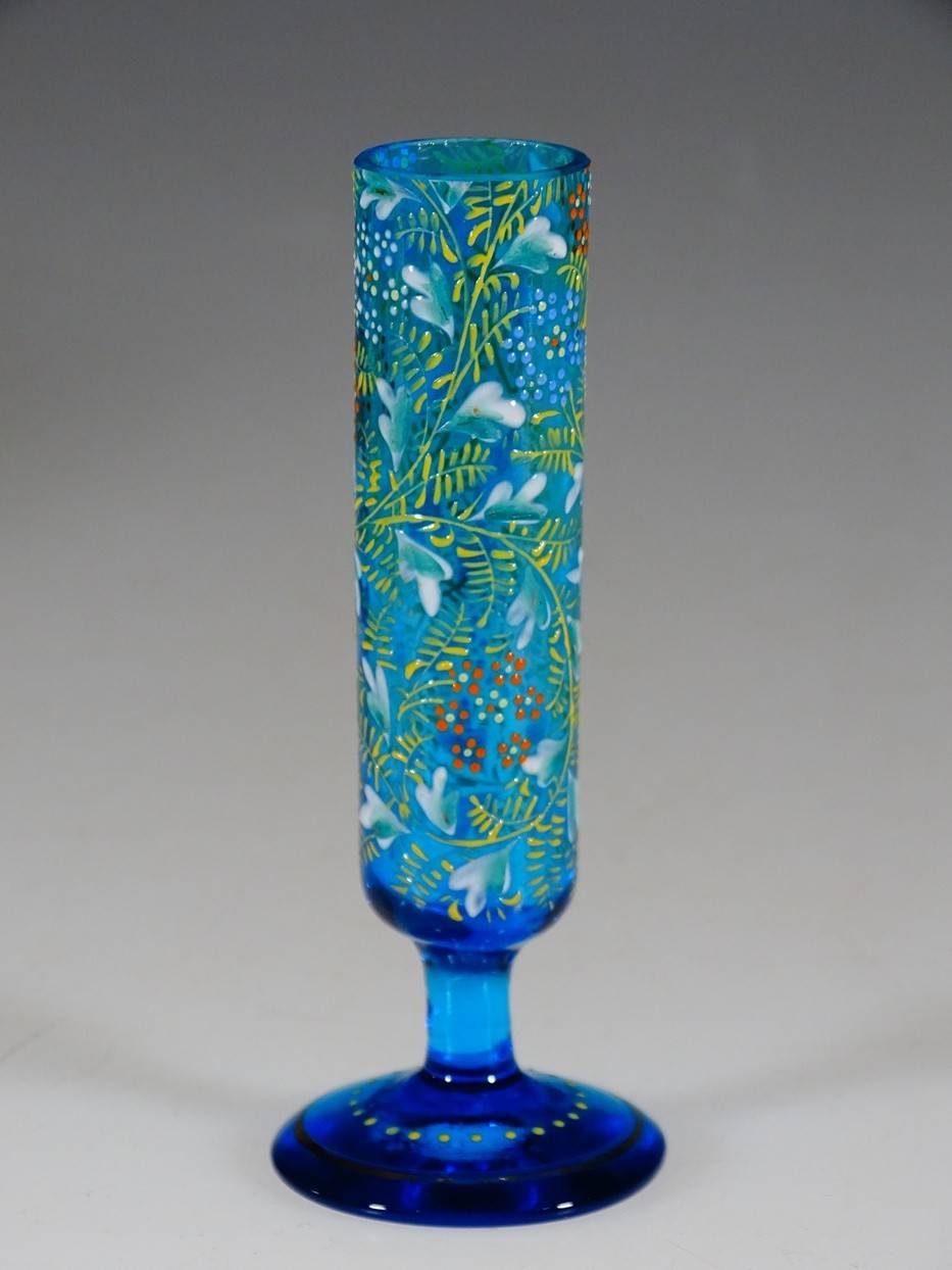Vintage Czech Glass Moser Glass Works Bud Vase Intricate Decorations c.1920 Vintage Czech Glass Moser Glass Works Bud Vase Intricate Decorations c.1920