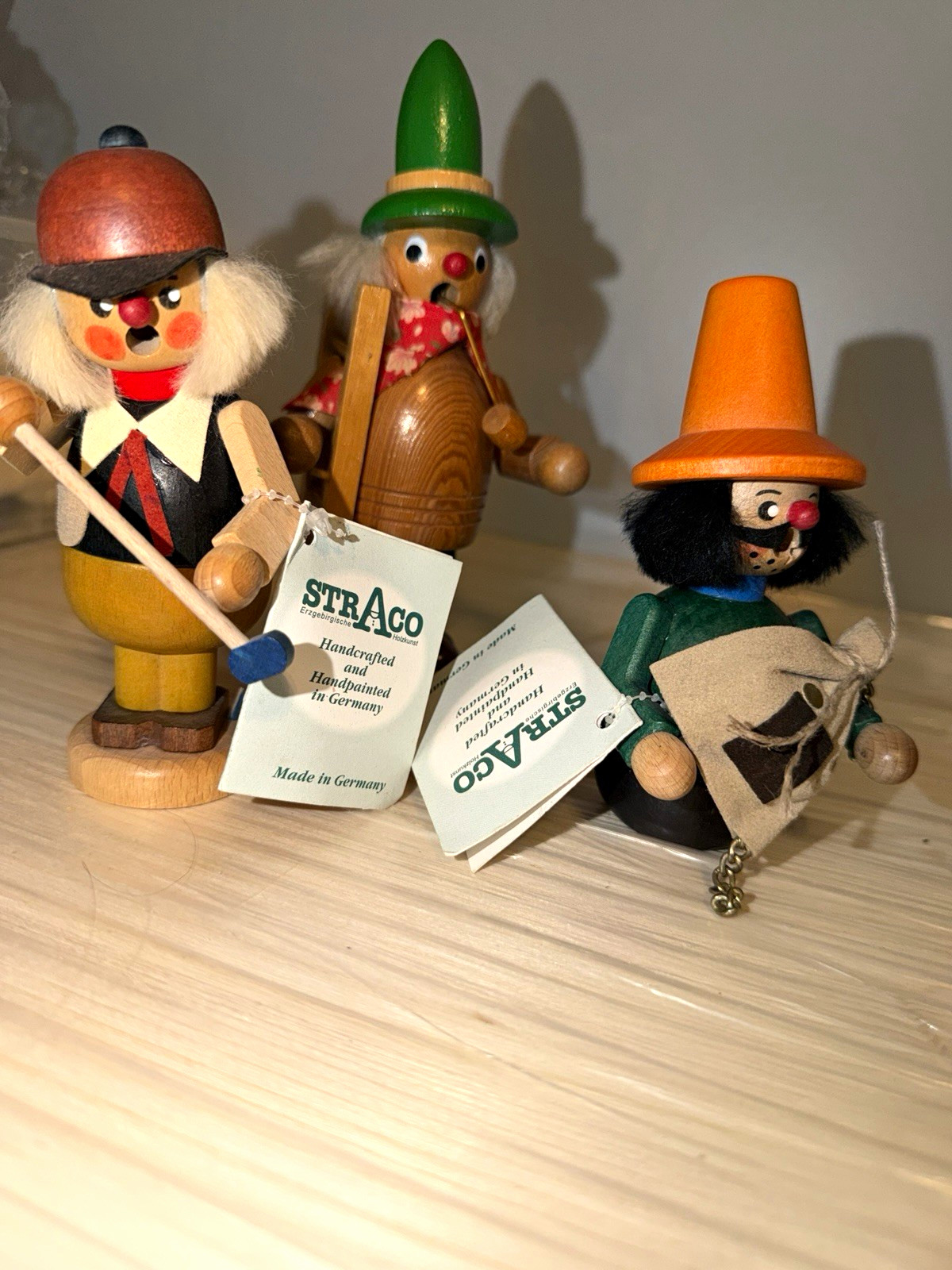 Vintage STRACO German Wooden Incense Smokers - Lot of 3 Erzgebirge Räuchermännch Vintage STRACO German Wooden Incense Smokers - Lot of 3 Erzgebirge Räuchermännch