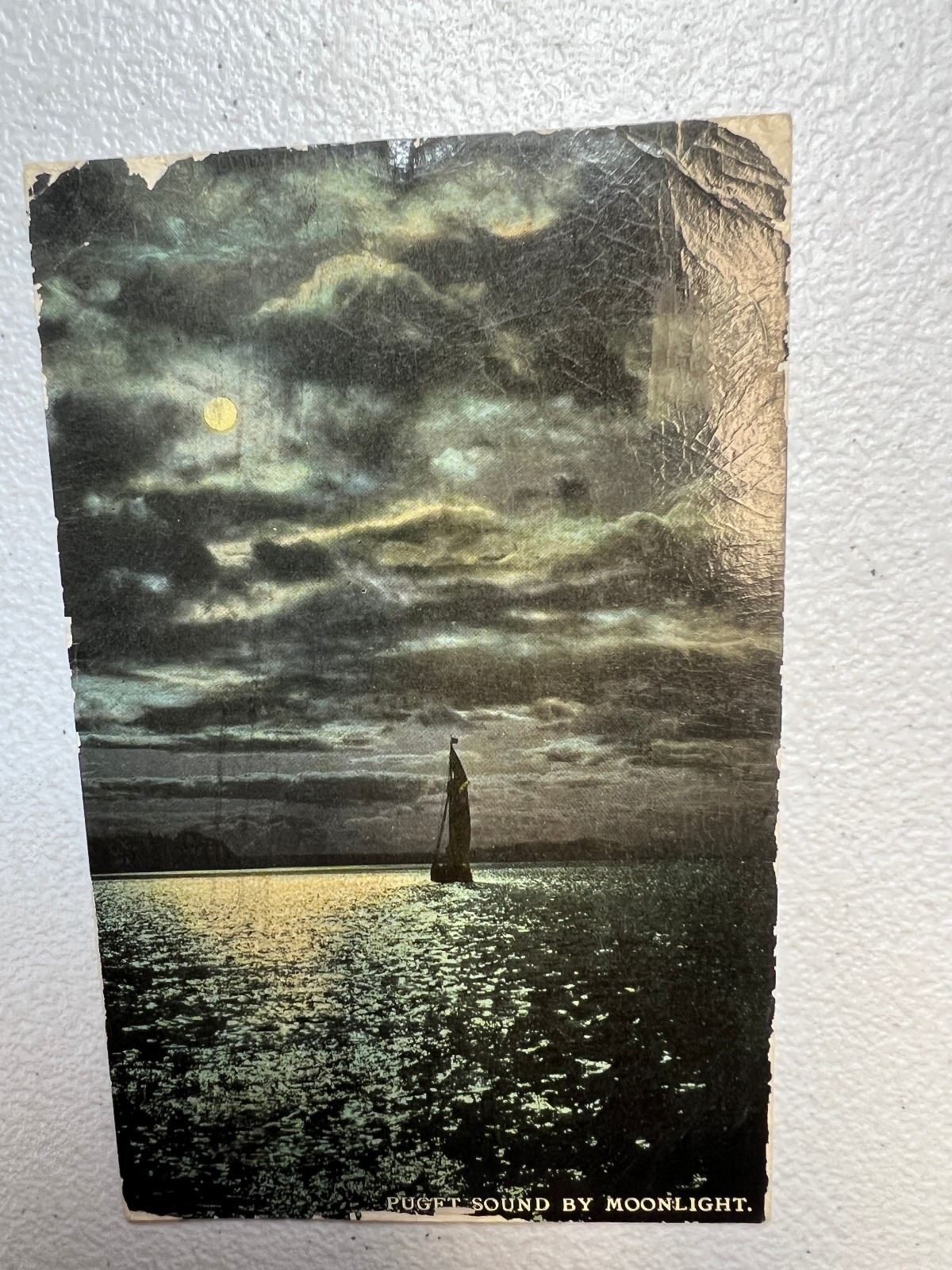 Vintage Postcard, Puget Sound by Moonlight, Washington, Posted 1911 Vintage Postcard, Puget Sound by Moonlight, Washington, Posted 1911