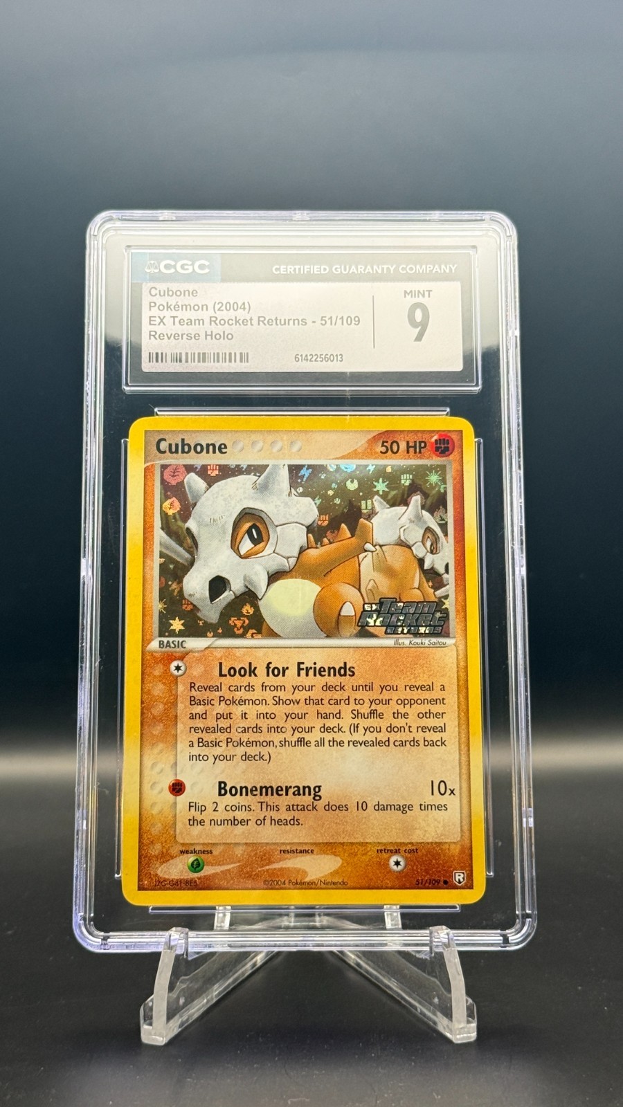 Cubone 51/109 Reverse Holo – CGC 9 Mint – Pokémon EX Team Rocket Returns (2004)