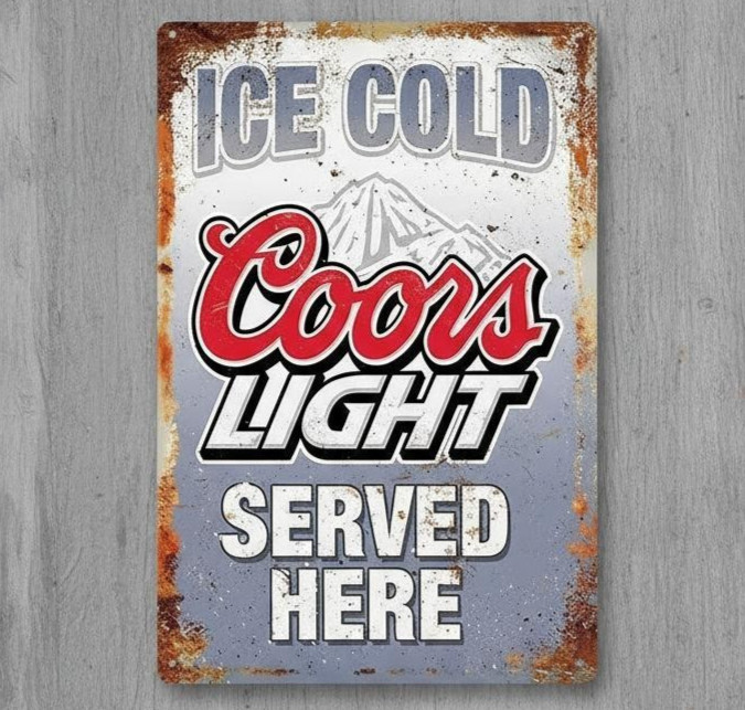Ice Cold Coors Light Beer 8 x 12 Vintage Novelty Metal Sign Made In USA New Ice Cold Coors Light Beer 8 x 12 Vintage Novelty Metal Sign Made In USA New