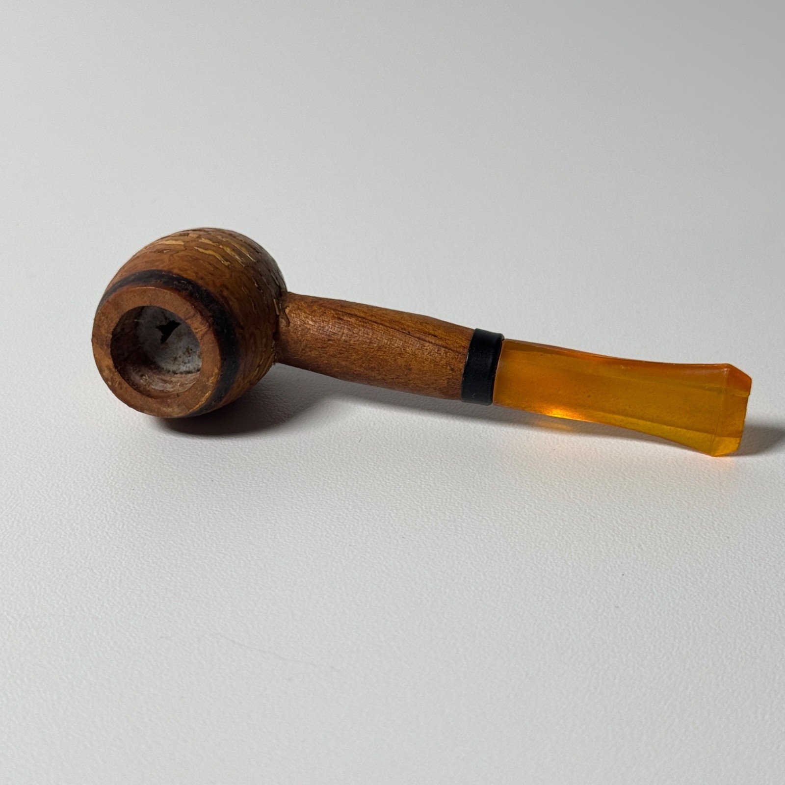 Vintage Buescher\'s Sweet Hickory Tobacco Pipe Washington MO Estate Wood Amber
