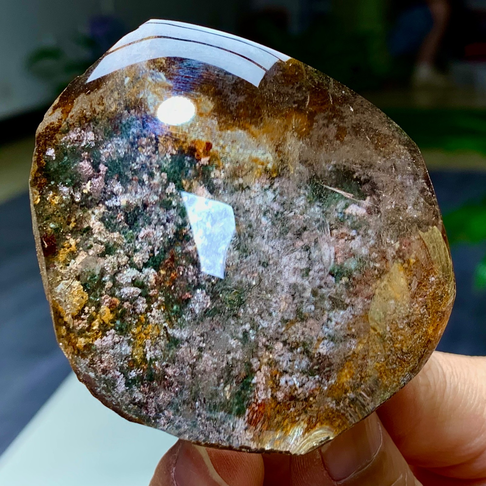 179G Natural Green Ghost Crystal Quartz Crystal  Mineral Specimen