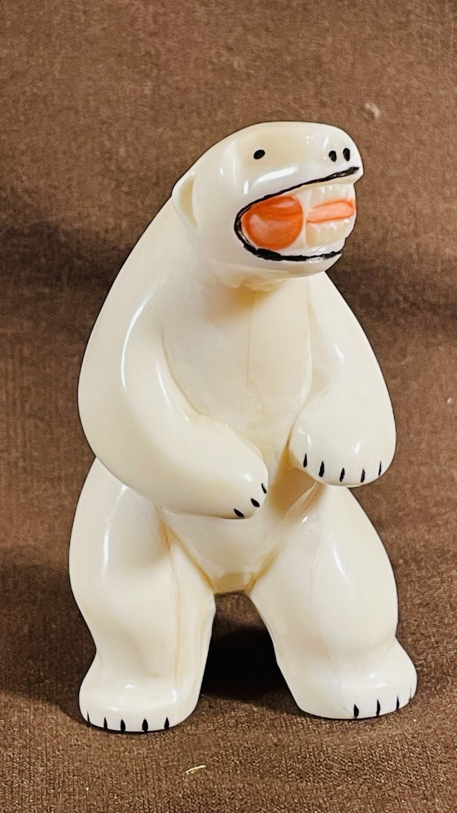 Polar Bear Inuit Hand Carved Walrus Sculpture Vtg Eskimo Native Folk Art Polar Bear Inuit Hand Carved Walrus Sculpture Vtg Eskimo Native Folk Art
