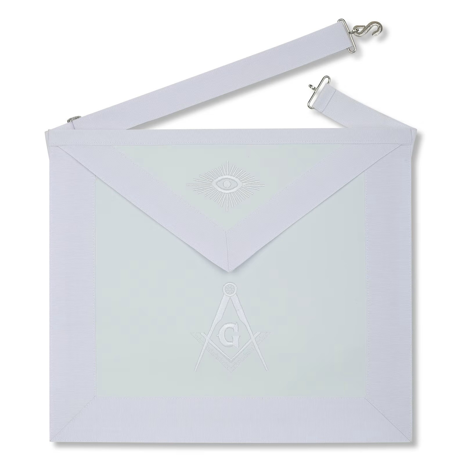 MASONIC ALL WHITE HAND EMBROIDERED MASTER MASON 100% LAMBSKIN APRON MASONIC ALL WHITE HAND EMBROIDERED MASTER MASON 100% LAMBSKIN APRON