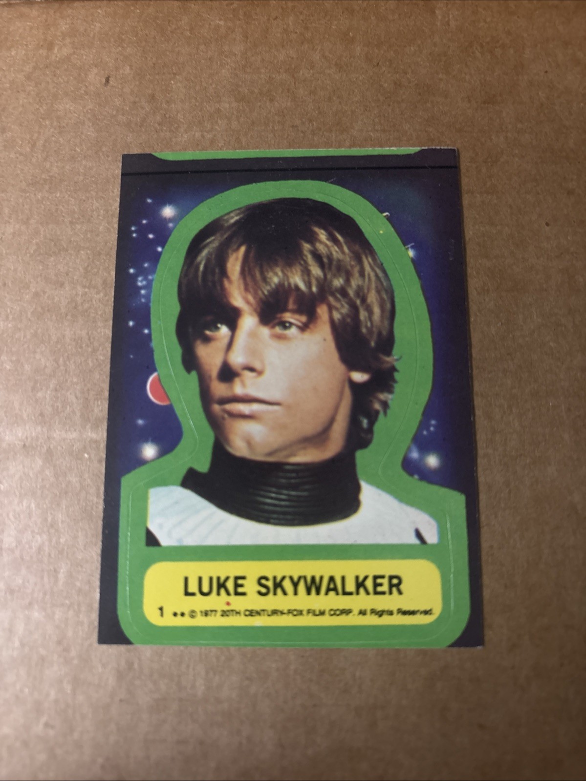 RARE - 1977 Topps Star Wars Luke Skywalker Sticker #1 Miscut Error One of a Kind RARE - 1977 Topps Star Wars Luke Skywalker Sticker #1 Miscut Error One of a Kind