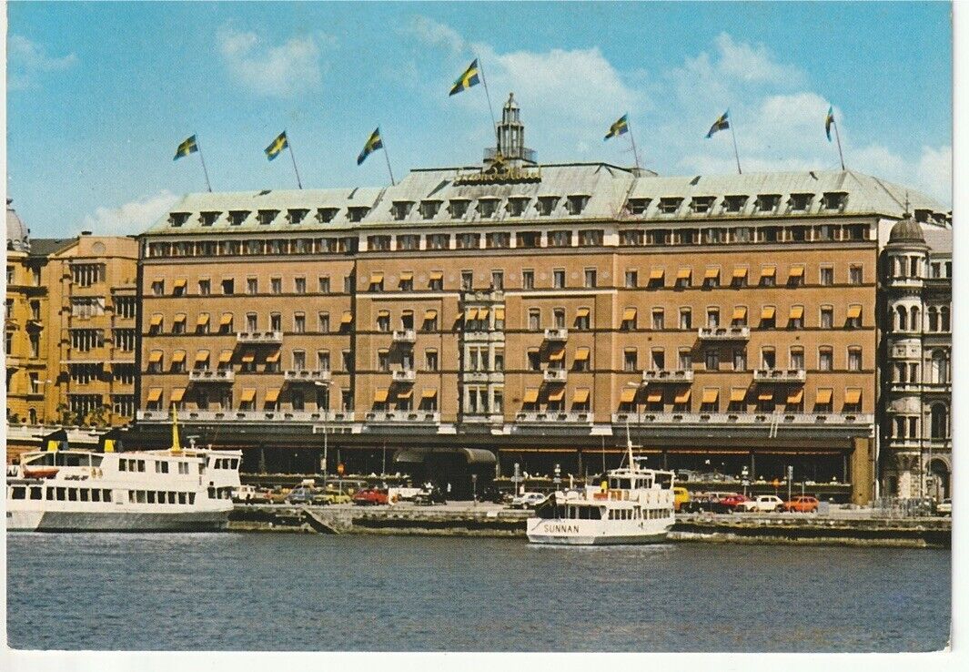 Vintage Stockholm Postcard Grand Hotel, brumma kortforlag