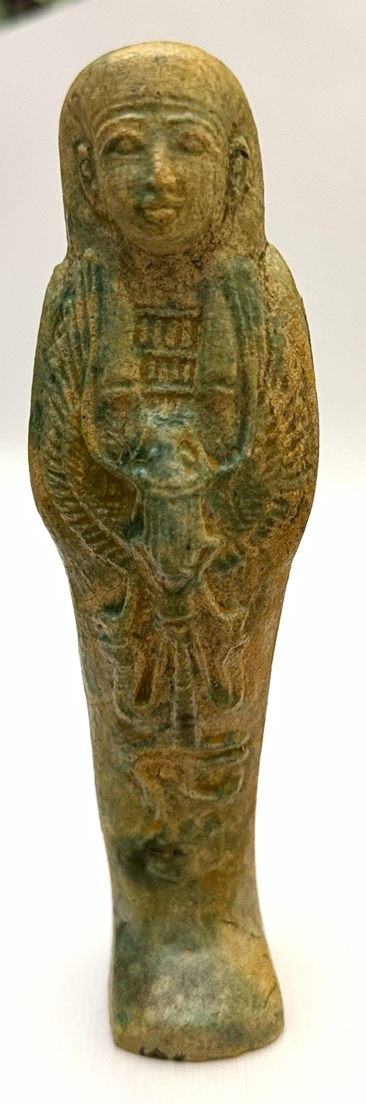 Egyptian Collectible Carved Ushabti/Shabti Figurine Statue, Green Patina