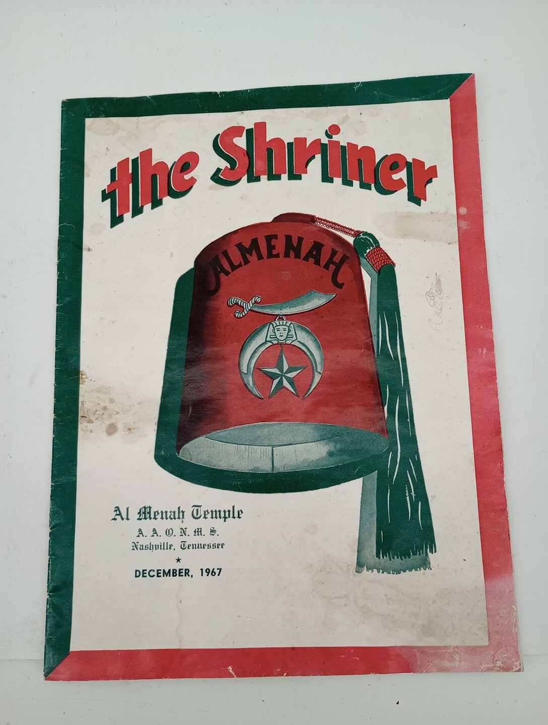 VINTAGE 1967 SHRINER Al Menah Temple BOOKLET RARE OLD Nashville Tennessee VINTAGE 1967 SHRINER Al Menah Temple BOOKLET RARE OLD Nashville Tennessee