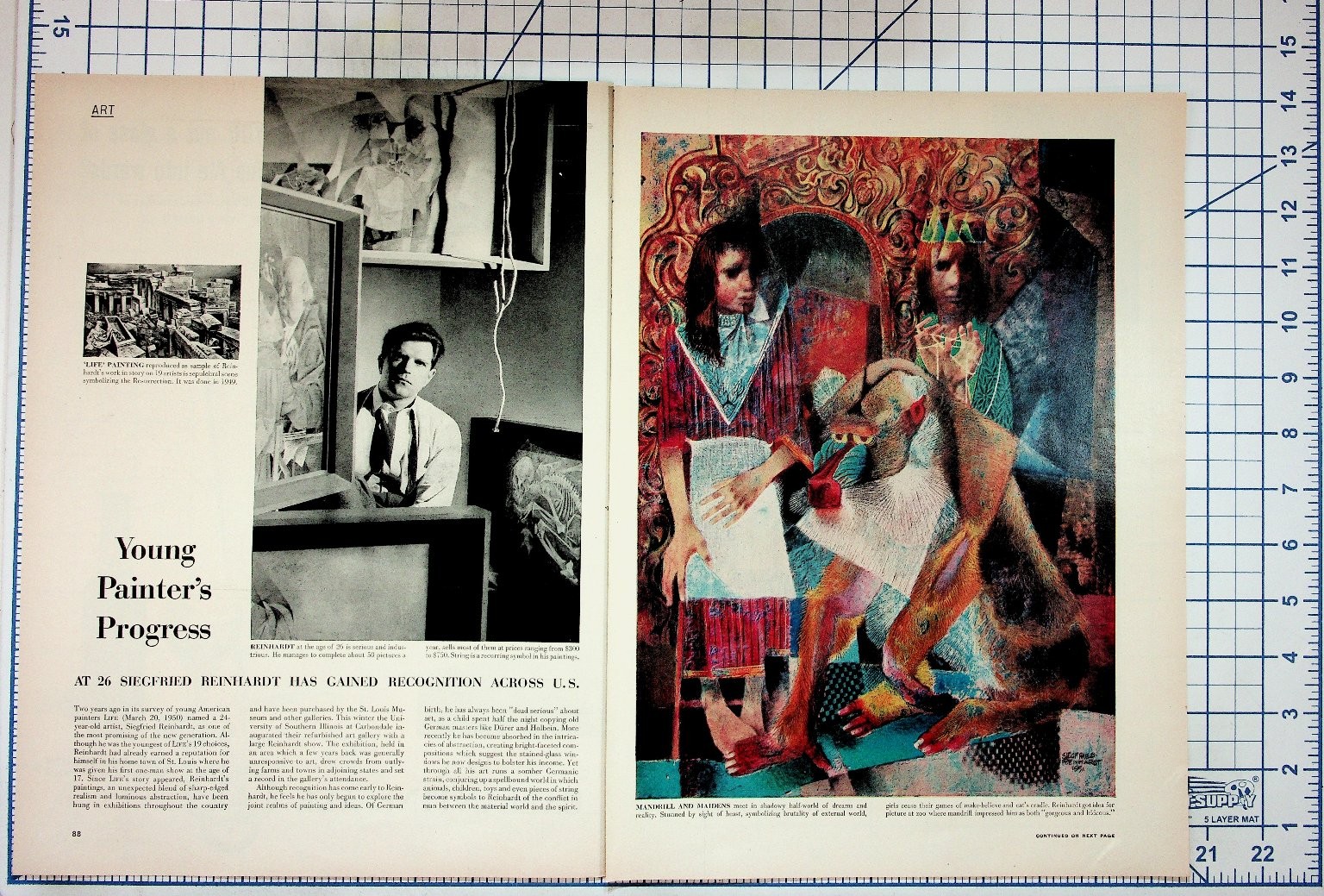 Siegfried Reinhardt Art Magazine Spread 1957 Young Painter\'s Progress Ephemera Siegfried Reinhardt Art Magazine Spread 1957 Young Painter\'s Progress Ephemera
